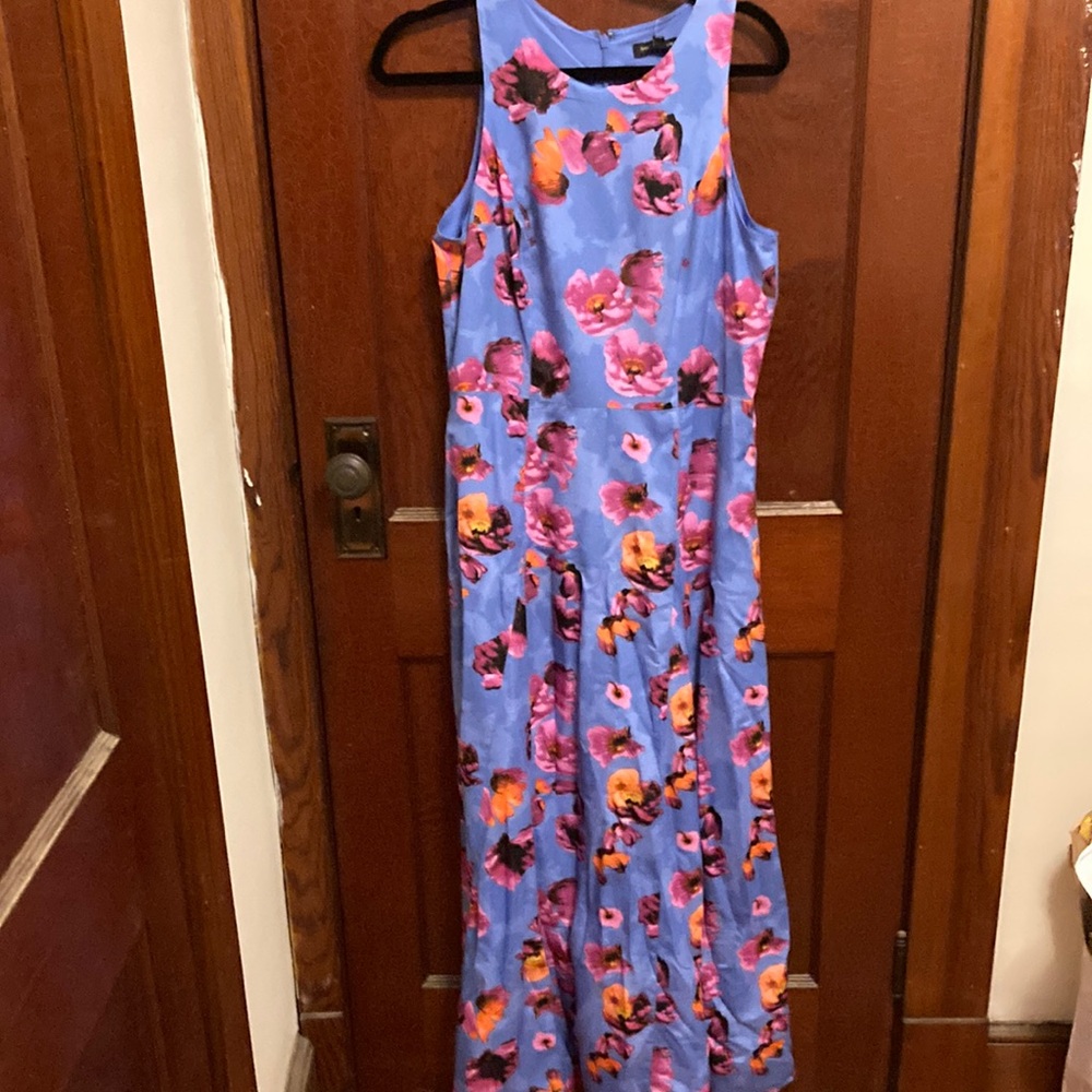 Banana Republic Blue Dress with Pink and Orange Floral Design nwt size 10